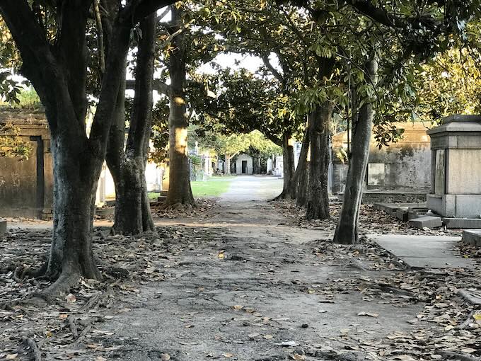 Looking into Lafayette Cemetery No. 1, with the iconic above-ground tombs, in the New Orleans Garden District